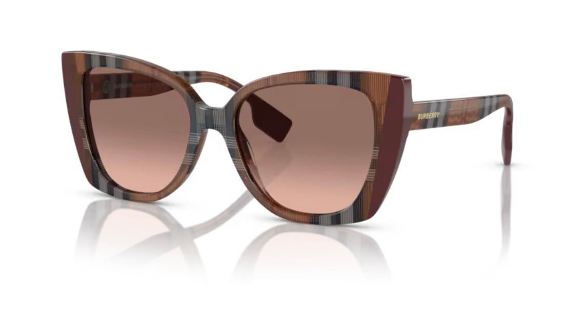 Burberry Meryl 0BE4393 Check Brown Bordeaux Sunglasses