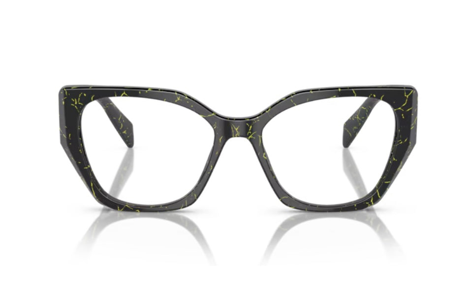 Prada 0PR 18WV 19D101 Black Yellow Marble Eyeglasses