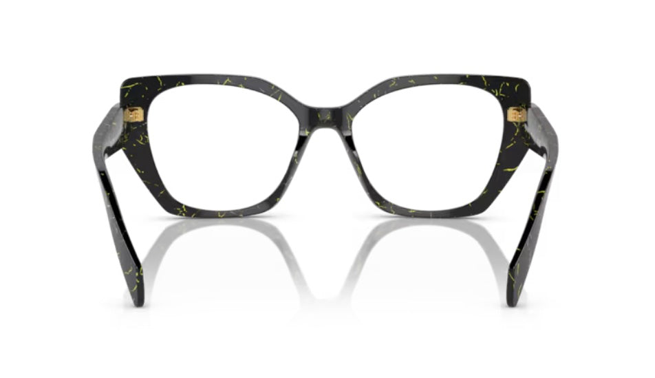 Prada 0PR 18WV 19D101 Black Yellow Marble Eyeglasses