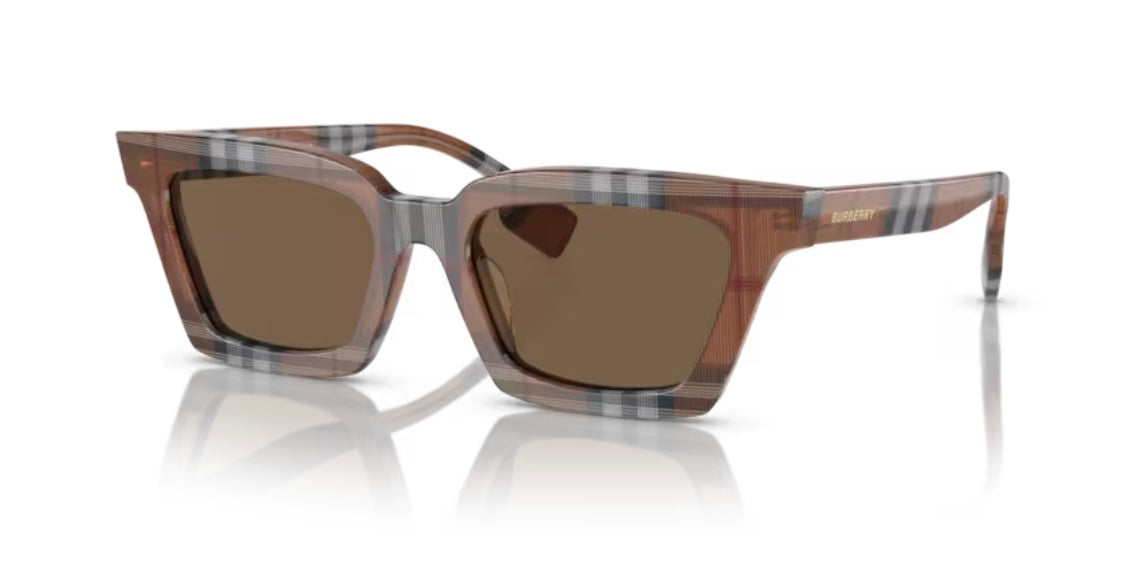 Burberry Briar 0BE4392U Check Brown Sunglasses