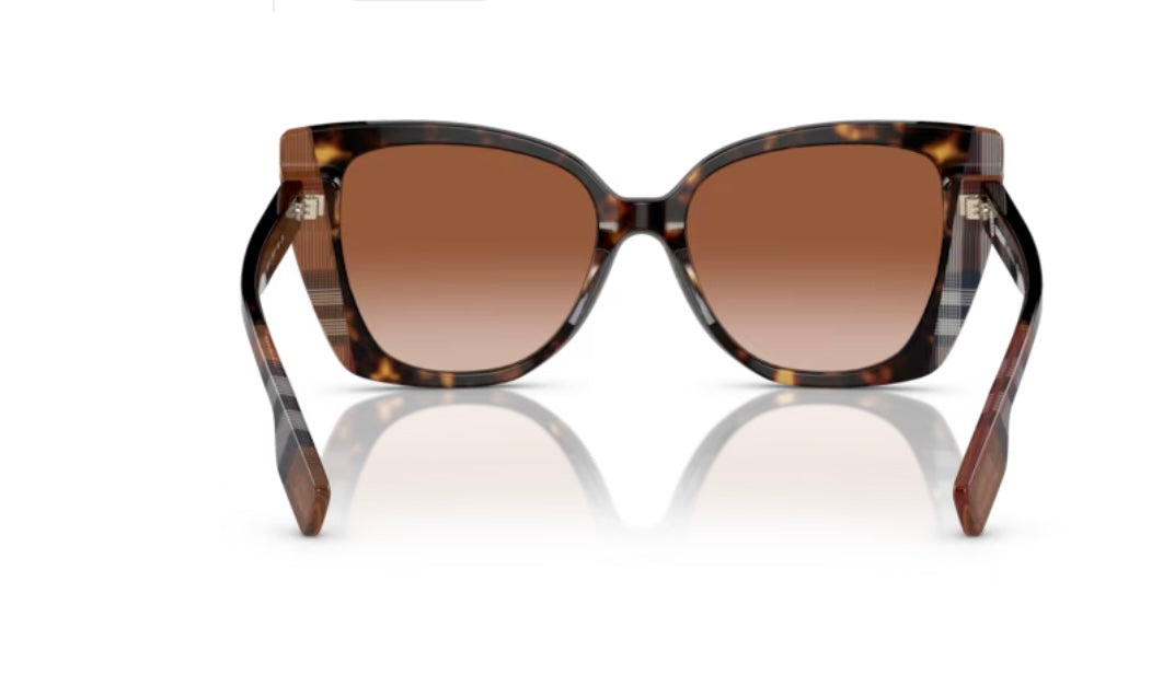 Burberry Meryl 0BE4393 Dark Havana Check Brown Sunglasses