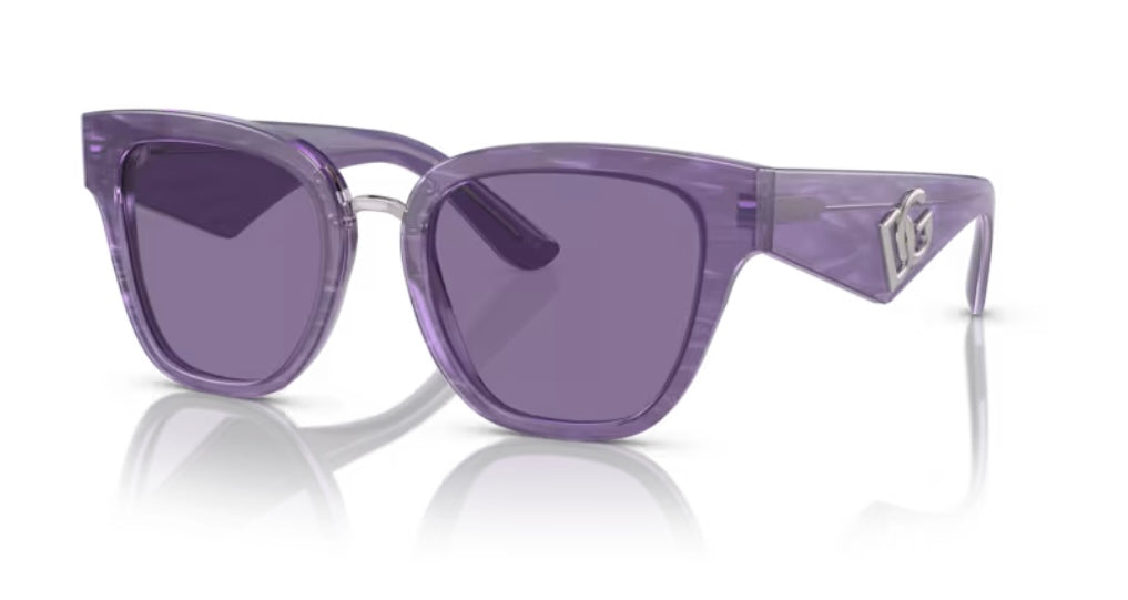 Dolce and Gabbana 0DG4437 Fleur Purple Sunglasses