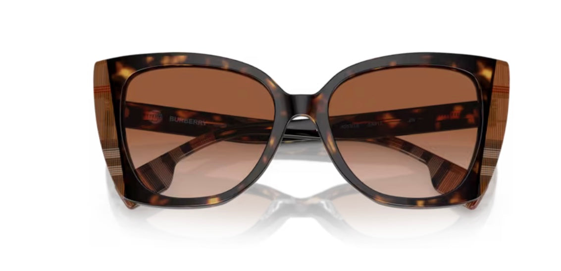 Burberry Meryl 0BE4393 Dark Havana Check Brown Sunglasses