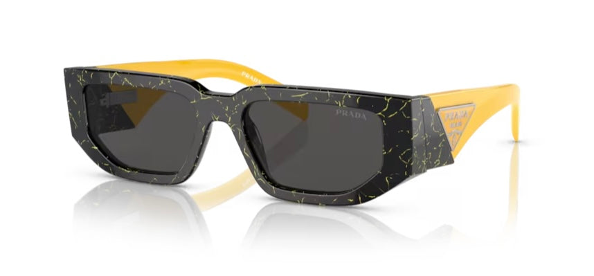 Prada 0PR 09ZSF Black Yellow Marble Sunglasses