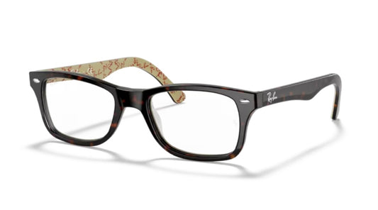 Rayban 0RX5228 5057 Dark Havana On Beige Texture Eyeglasses