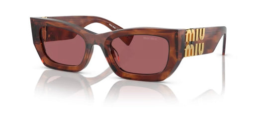 Miu Miu 0MU 09WS Striped Tobacco Sunglasses