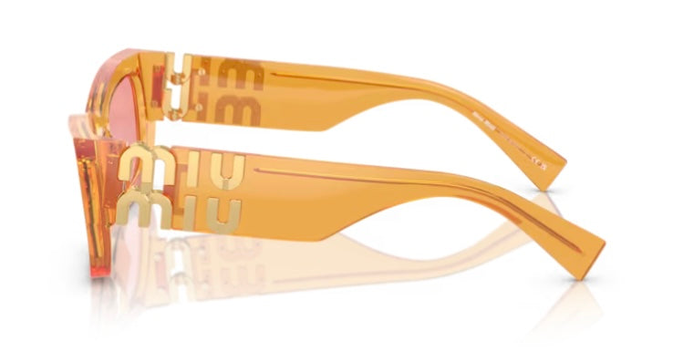 Miu Miu 0MU 09WS Orange Transparent Sunglasses