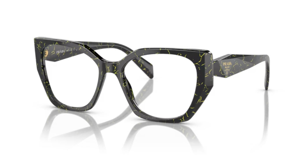 Prada 0PR 18WV 19D101 Black Yellow Marble Eyeglasses