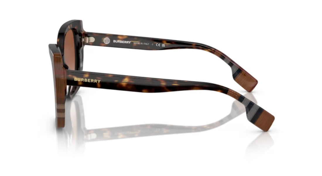 Burberry Meryl 0BE4393 Dark Havana Check Brown Sunglasses