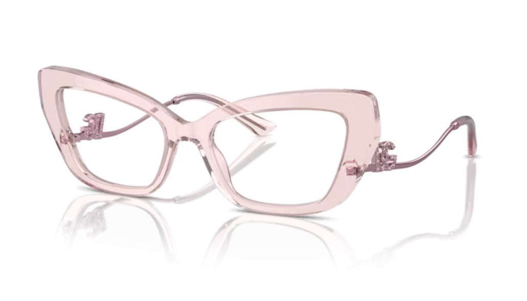 Dolce and Gabbana 0DG3391B 3148 Transparent  Rose Eyeglasses