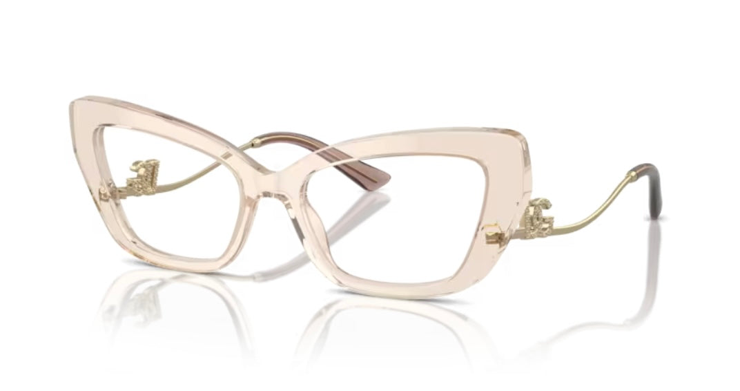 Dolce and Gabbana 0DG3391B 3432 Transparent Camel Eyeglasses