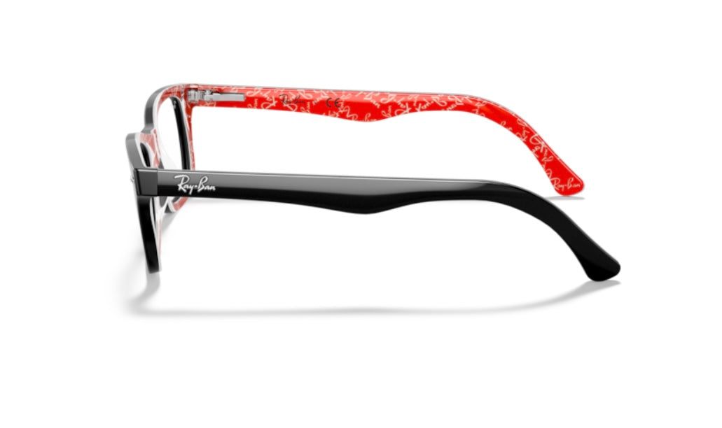 Rayban 0RX5228 2479 Black On Red Eyeglasses