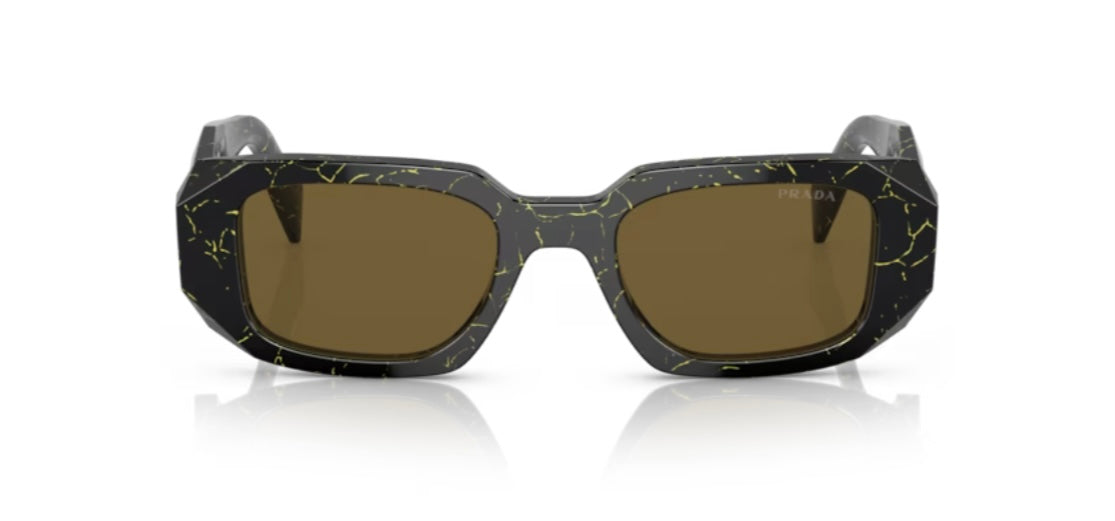 Prada 0PR 17WSF Black Yellow Marble Sunglasses