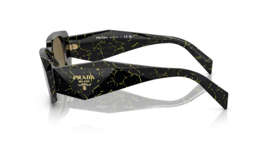 Prada 0PR 17WS Black Yellow Marble Sunglasses