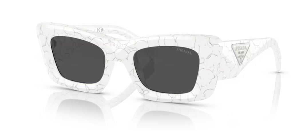 Prada 0PR 13ZS Matte White Marble Sunglasses