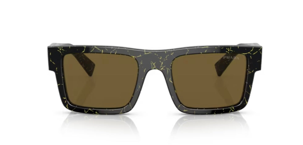 Prada 0PR 19WS Black Yellow Marble Sunglasses