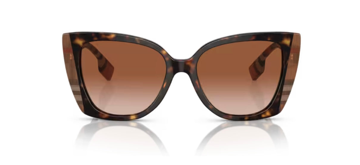 Burberry Meryl 0BE4393 Dark Havana Check Brown Sunglasses