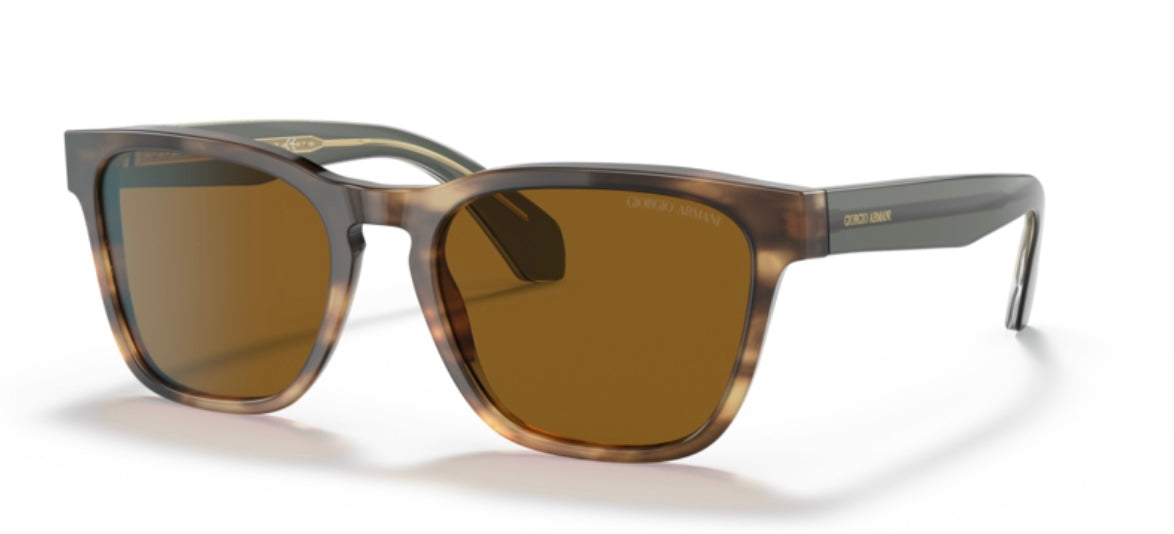 Giorgio Armani 0AR8155 Opal Striped Brown Sunglasses