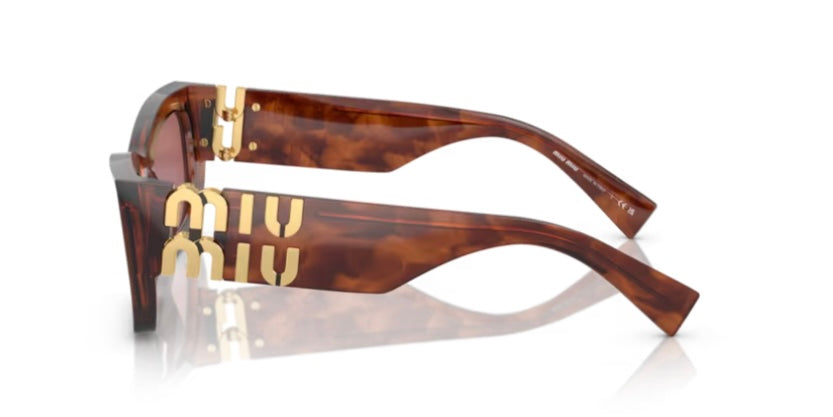 Miu Miu 0MU 09WS Striped Tobacco Sunglasses