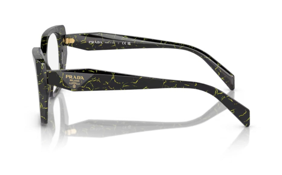 Prada 0PR 18WV 19D101 Black Yellow Marble Eyeglasses