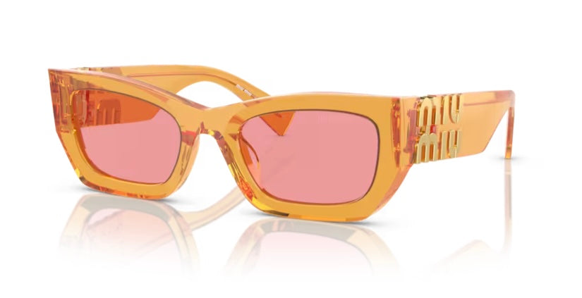 Miu Miu 0MU 09WS Orange Transparent Sunglasses