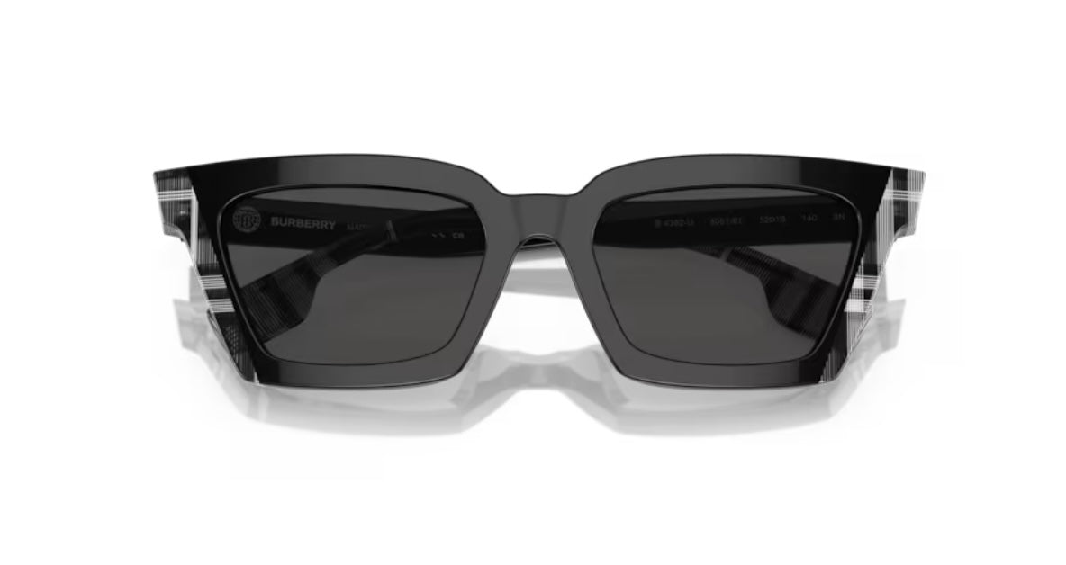 Burberry Briar 0BE4392U Black Check/ Check White Black Sunglasses