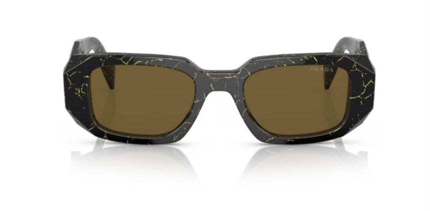 Prada 0PR 17WS Black Yellow Marble Sunglasses