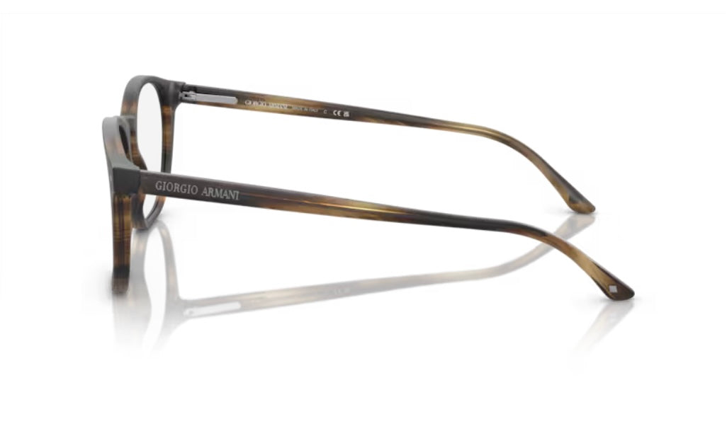 Giorgio Armani 0AR7074 Striped Matte Dark Brown Eyeglasses