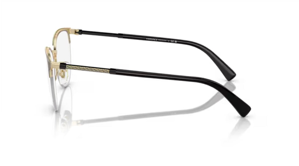 Versace 0VE1247 1252 Black Pale Gold Eyeglasses