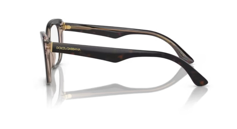 Dolce and Gabbana 0DG3360 3256 Havana Transparent Brown Eyeglasses