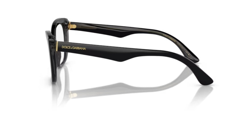 Dolce and Gabbana 0DG3360 3246 Black Transparent Grey Eyeglasses