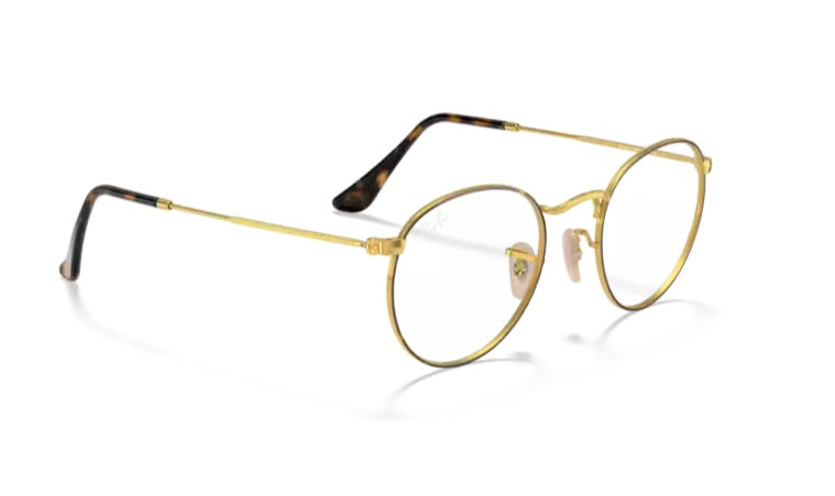 Rayban 0RX3447V Round Metal 2945 Havana On Gold Eyeglasses