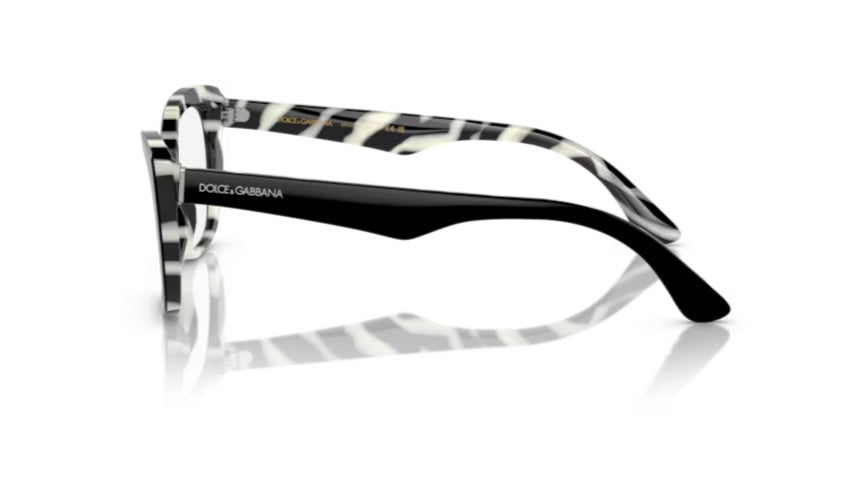 Dolce and Gabbana 0DG3360 3372 Top Black On Zebra Eyeglasses