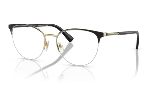 Versace 0VE1247 1252 Black Pale Gold Eyeglasses