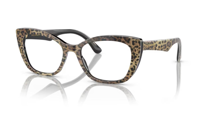 Dolce and Gabbana 0DG3360 3163 Leo Brown Black Eyeglasses