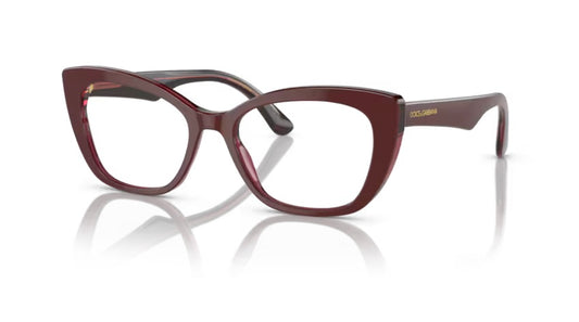 Dolce and Gabbana 0DG3360 3247 Bordeaux Transparent Bordeaux Eyeglasses