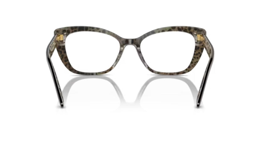 Dolce and Gabbana 0DG3360 3299 Black On Leo Brown Eyeglasses