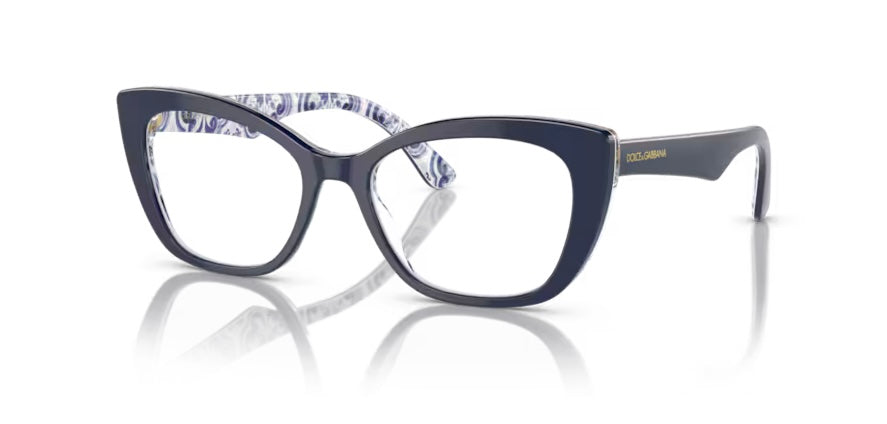 Dolce and Gabbana 0DG3360 3414 Blue On Blue Maiolica Eyeglasses