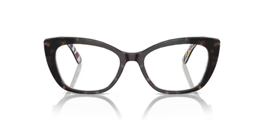 Dolce and Gabbana 0DG3360 3217 Havana On White Barrow Eyeglasses