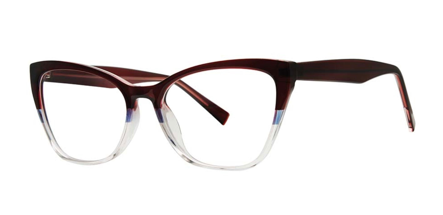 Eyeworkz Artsy Burgundy Blue Crystal Eyeglasses